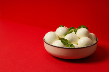 Mozzarella cheese, concept of tasty dairy products