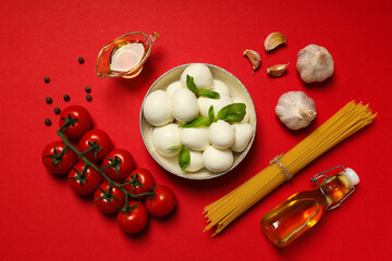 Mozzarella cheese, concept of tasty dairy products
