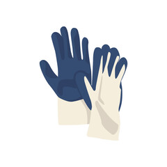 Vector garden gloves flat illustration