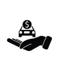 hand hold car icon, vector best flat icon.