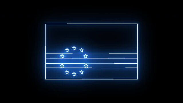 Animated Cape Verdean flag icon with a glowing neon effect