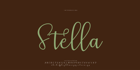 Abstract Fashion font alphabet. Minimal modern urban fonts for logo, brand etc. Typography Calligraphy typeface uppercase lowercase and number. vector illustration