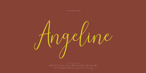 Abstract Fashion font alphabet. Minimal modern urban fonts for logo, brand etc. Typography Calligraphy typeface uppercase lowercase and number. vector illustration