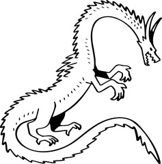 hand drawn dragon illustration.