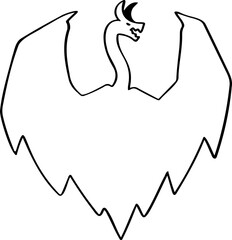 hand drawn dragon illustration.