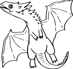 hand drawn dragon illustration.