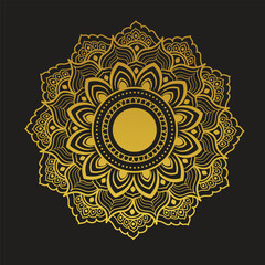 Luxury mandala background with golden arabesque pattern Arabic Islamic east style. Decorative mandala for print, poster, cover, brochure, flyer, banner, and your desired ideas. Mandala for Henna.