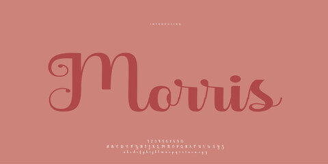 Abstract Fashion font alphabet. Minimal modern urban fonts for logo, brand etc. Typography Calligraphy typeface uppercase lowercase and number. vector illustration
