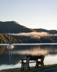 Fototapeta na wymiar lake in the mountains during sunrise
