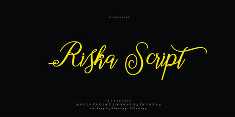 Abstract Fashion font alphabet. Minimal modern urban fonts for logo, brand etc. Typography Calligraphy typeface uppercase lowercase and number. vector illustration