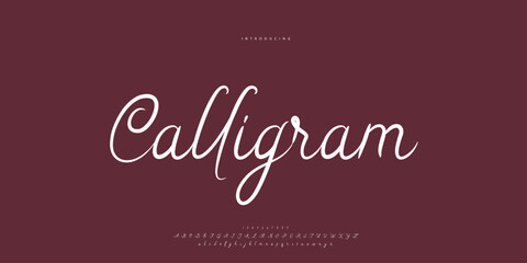 Abstract Fashion font alphabet. Minimal modern urban fonts for logo, brand etc. Typography Calligraphy typeface uppercase lowercase and number. vector illustration