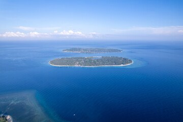 aerial view of island in the ocean