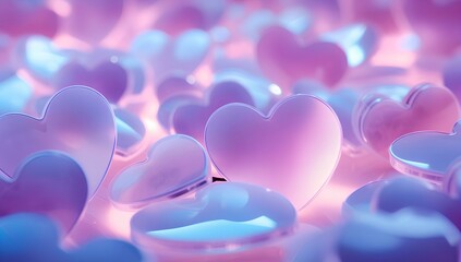 Pink hearts, romantic background for Valentine's day.