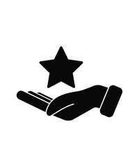 hand holding star icon, vector best flat icon.