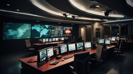 A command center for the city disaster risk management office.