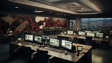 A command center for the city disaster risk management office.