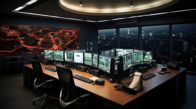 A command center for the city disaster risk management office.