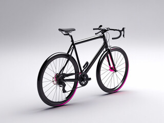 Colorful bicycle isolated on an gradient color background. 3d rendering.