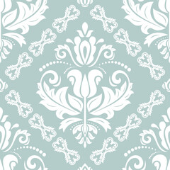 Orient classic pattern. Seamless abstract background with vintage elements. Orient light blue and white pattern. Ornament for wallpapers and packaging