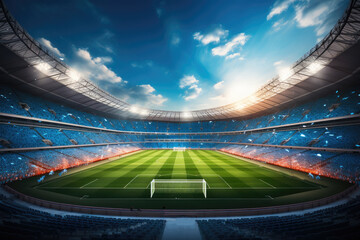 Football stadium, Stadium sports atmosphere.