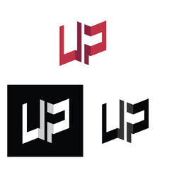 Obraz premium UP logo red black and white