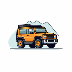 SUV in cartoon, doodle style. Isolated 2d vector illustration in logo, icon style, Eps 10. AI Generative