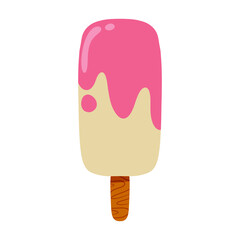 strawberry ice cream illustration