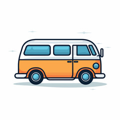 VAN in cartoon, doodle style. Isolated 2d vector illustration in logo, icon style, Eps 10. AI Generative