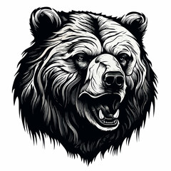 Bear in cartoon, doodle style. Isolated 2d vector illustration in logo, icon, sketch style, Eps 10. AI Generative