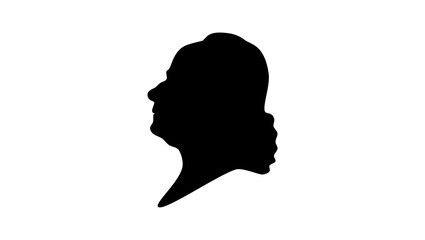 George Whitefield, black isolated silhouette