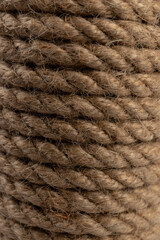 Sisal rope cat scratcher in close-up.