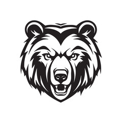 Bear in cartoon, doodle style. Isolated 2d vector illustration in logo, icon, sketch style, Eps 10, black and white. AI Generative