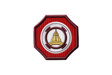 Embroidered Military Badge with Lighthouse Design Isolated on White Background