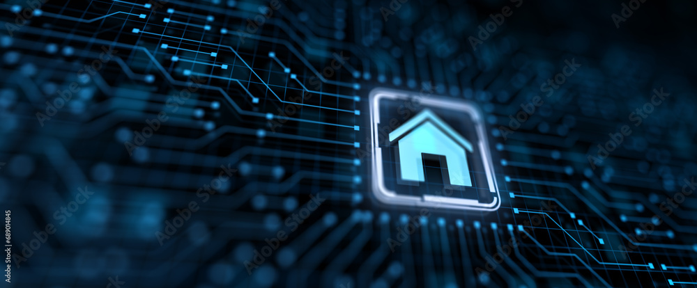 Poster smart home iot internet of things wireless control automation.