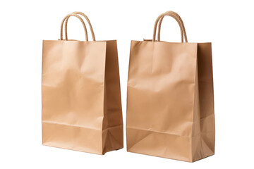 Kraft Paper Shopping Bags Isolated on White background