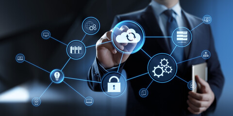 Cloud service computing data storage internet technology concept.