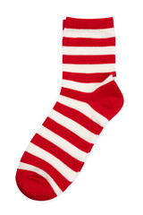 striped sock isolated on white background