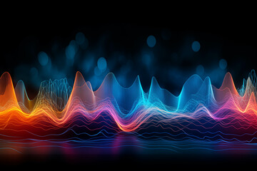 Colorful Wave of Light on Black Background Created With Generative AI Technology Generative AI. Created with generative AI technology