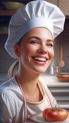 chef with vegetables