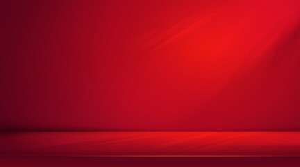 Blank Red display on vivid summer background with minimal style. Blank stand for showing product.