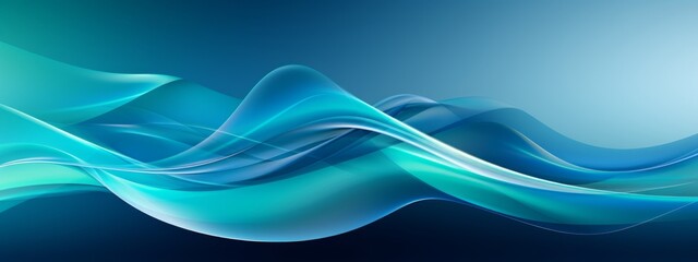 Obraz premium Blue background has two swirled shapes, high horizon lines, chemical reactions. Banner