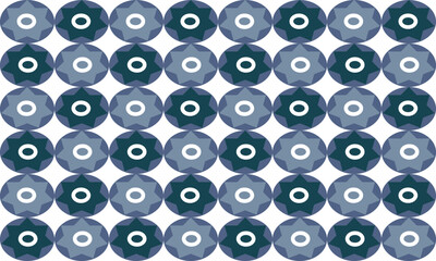 seamless pattern with circles flower of blue and gray green, seamless repeat pattern design for fabric print, t-shirt screen paint