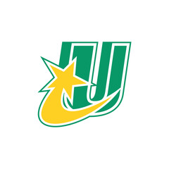 U letter logo vector design with stars and vintage style that you can use for t-shirt designs or for your business identity logo