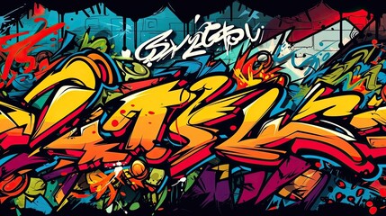 Graffiti background, abstract painting on the wall