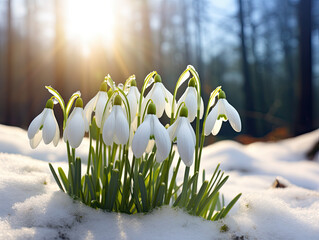 spring snowdrop flowers