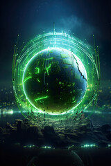 Obraz premium The Green Earth. Generative Ai