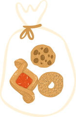 bag of pastries  mixed Bakery illustration