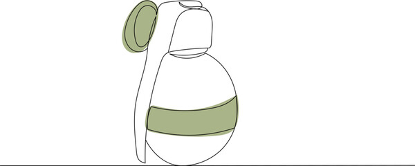hand grenade line drawing, sketch on white background, vector