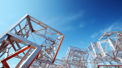 Metal constructions isolated on blue sky