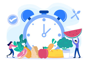 Illustration vector graphic cartoon character of balanced food